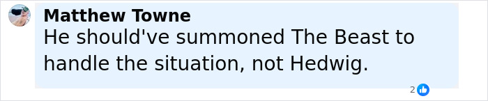 Comment from Matthew Towne humorously referencing a confrontation related to James McAvoy getting sucker punched in a bar. Comment from Matthew Towne humorously referencing a confrontation related to James McAvoy getting sucker punched in a bar.