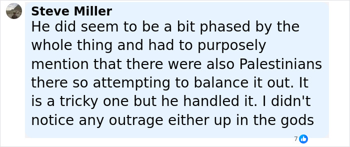 Comment by Steve Miller discussing Coldplay’s Chris Martin’s political speech and fan reactions during concert. Comment by Steve Miller discussing Coldplay’s Chris Martin’s political speech and fan reactions during concert.