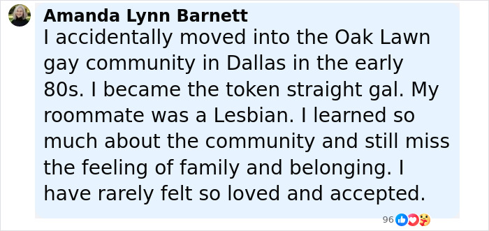 Screenshot of a Facebook post describing accidentally joining a gay community and feeling accepted and loved. Screenshot of a Facebook post describing accidentally joining a gay community and feeling accepted and loved.