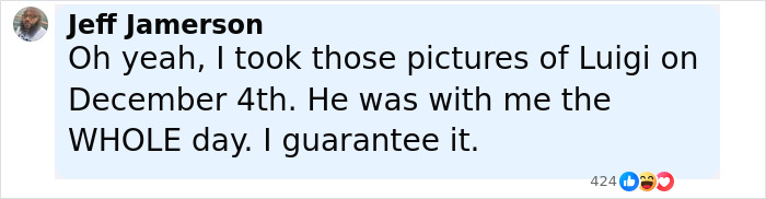 Comment from Jeff Jamerson claiming he took pictures of Luigi related to Americas Next Top Model Shein ad controversy. Comment from Jeff Jamerson claiming he took pictures of Luigi related to Americas Next Top Model Shein ad controversy.