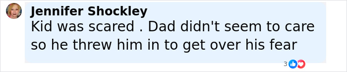 Comment discussing a dad who threw his 7-year-old son off a cliff amid viral outrage about tough love. Comment discussing a dad who threw his 7-year-old son off a cliff amid viral outrage about tough love.