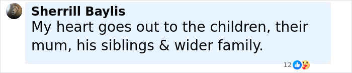 Facebook comment expressing sympathy for children who vanished into wilderness, their mother, siblings, and wider family. Facebook comment expressing sympathy for children who vanished into wilderness, their mother, siblings, and wider family.
