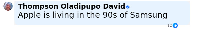 Comment on a social media post mocking the new iPhone, highlighting Samsung’s brutal response after Apple’s launch. Comment on a social media post mocking the new iPhone, highlighting Samsung’s brutal response after Apple’s launch.