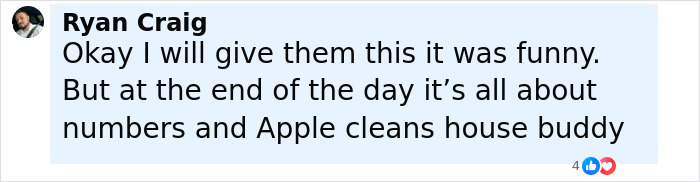 A social media comment reacting to Samsung brutally mocking new iPhone shortly after Apple’s launch event. A social media comment reacting to Samsung brutally mocking new iPhone shortly after Apple’s launch event.