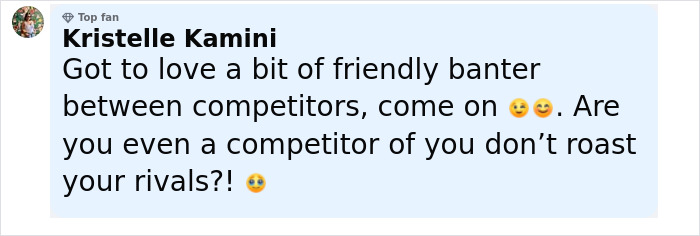 User comment praising friendly banter between competitors, referencing Samsung mocking new iPhone after Apple’s launch. User comment praising friendly banter between competitors, referencing Samsung mocking new iPhone after Apple’s launch.