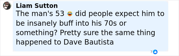 Social media comment discussing fans defending Dwayne Johnson’s new slim look amid health concerns. Social media comment discussing fans defending Dwayne Johnson’s new slim look amid health concerns.