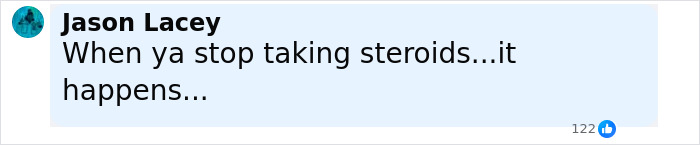 Comment from Jason Lacey about stopping steroids, discussing Dwayne Johnson's new slim look and related health concerns. Comment from Jason Lacey about stopping steroids, discussing Dwayne Johnson's new slim look and related health concerns.