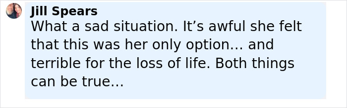 User comment expressing sadness about a cheerleader arrested for allegedly hiding her newborn's body in a closet. User comment expressing sadness about a cheerleader arrested for allegedly hiding her newborn's body in a closet.