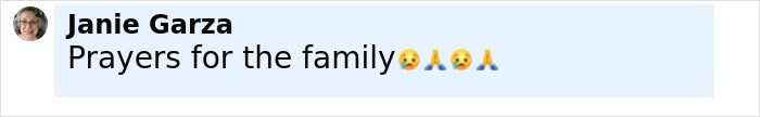 Screenshot of a social media comment expressing prayers for the family in the flight attendant’s mysterious disappearance case. Screenshot of a social media comment expressing prayers for the family in the flight attendant’s mysterious disappearance case.
