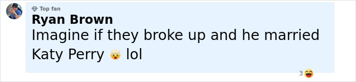 Comment from Ryan Brown speculating about Travis Kelce and Katy Perry after breakup, related to Travis Kelce’s answer about Taylor Swift. Comment from Ryan Brown speculating about Travis Kelce and Katy Perry after breakup, related to Travis Kelce’s answer about Taylor Swift.