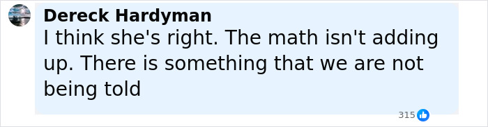 Comment from Dereck Hardyman discussing suspicion about the truth behind what happened to Charlie Kirk. Comment from Dereck Hardyman discussing suspicion about the truth behind what happened to Charlie Kirk.