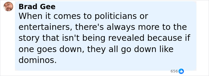 Comment from Brad Gee about politicians and entertainers hinting at hidden truths related to Charlie Kirk controversy. Comment from Brad Gee about politicians and entertainers hinting at hidden truths related to Charlie Kirk controversy.