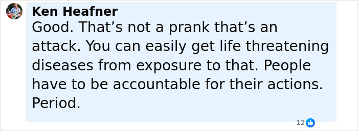 Comment by Ken Heafner about porta-potty prank dangers sparking heated debate on self-defense and police response. Comment by Ken Heafner about porta-potty prank dangers sparking heated debate on self-defense and police response.
