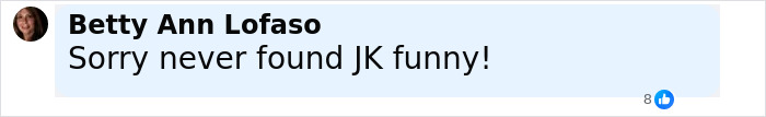 Comment by Betty Ann Lofaso expressing dislike towards Jimmy Kimmel, related to Jay Leno reacts to Jimmy Kimmel suspension. Comment by Betty Ann Lofaso expressing dislike towards Jimmy Kimmel, related to Jay Leno reacts to Jimmy Kimmel suspension.