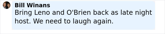 Comment suggesting bringing Jay Leno back as late night host after Jimmy Kimmel's suspension over offensive remarks. Comment suggesting bringing Jay Leno back as late night host after Jimmy Kimmel's suspension over offensive remarks.