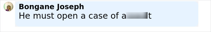 Comment text saying he must open a case, displayed in a blue and white chat box with profile picture. Comment text saying he must open a case, displayed in a blue and white chat box with profile picture.