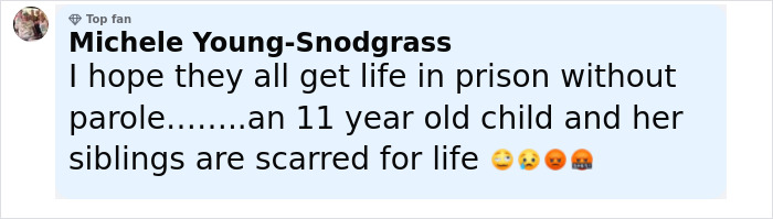 Comment expressing hope for life imprisonment after grandma arrested in case of 11-year-old girl giving birth to stepfather's baby. Comment expressing hope for life imprisonment after grandma arrested in case of 11-year-old girl giving birth to stepfather's baby.