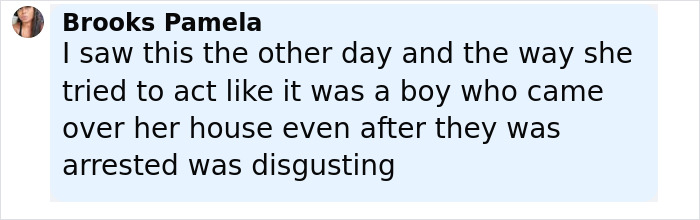 Comment by Brooks Pamela discussing arrest and disturbing behavior related to 11-year-old girl and stepfather's baby case. Comment by Brooks Pamela discussing arrest and disturbing behavior related to 11-year-old girl and stepfather's baby case.