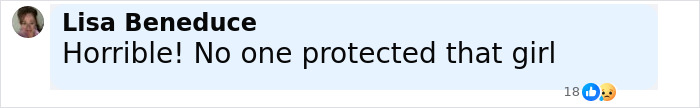 Comment screenshot showing user Lisa Beneduce expressing outrage about failure to protect an 11-year-old girl in a child abuse case. Comment screenshot showing user Lisa Beneduce expressing outrage about failure to protect an 11-year-old girl in a child abuse case.