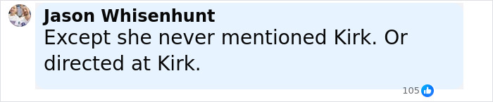 Comment by Jason Whisenhunt discussing The Rock's daughter doubling down on remarks about Charlie Kirk amid firestorm. Comment by Jason Whisenhunt discussing The Rock's daughter doubling down on remarks about Charlie Kirk amid firestorm.