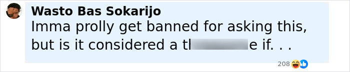 Screenshot of a Facebook comment asking if a statement is considered a threat, with a blurred word for privacy. Screenshot of a Facebook comment asking if a statement is considered a threat, with a blurred word for privacy.