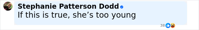 Comment saying she’s too young, reacting to news about North West’s middle finger dermal piercing controversy. Comment saying she’s too young, reacting to news about North West’s middle finger dermal piercing controversy.
