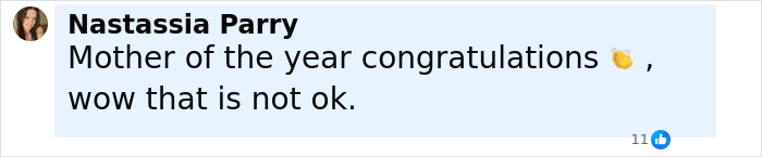 Facebook comment by Nastassia Parry criticizing Kim Kardashian for allowing North West, 12, to get a dermal piercing on her finger. Facebook comment by Nastassia Parry criticizing Kim Kardashian for allowing North West, 12, to get a dermal piercing on her finger.