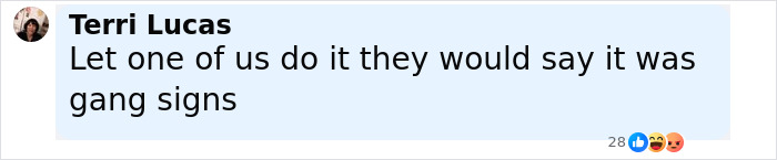 Comment by Terri Lucas discussing gestures and gang signs, related to Erika Kirk's funeral gesture controversy. Comment by Terri Lucas discussing gestures and gang signs, related to Erika Kirk's funeral gesture controversy.