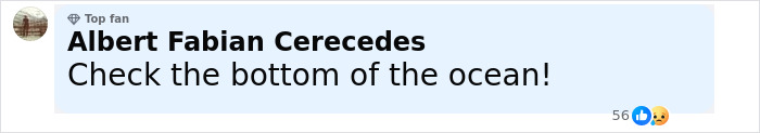 Comment from Albert Fabian Cerecedes saying Check the bottom of the ocean with reaction emojis about detainees missing from ICE records Comment from Albert Fabian Cerecedes saying Check the bottom of the ocean with reaction emojis about detainees missing from ICE records