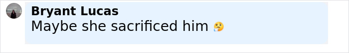 Comment by Bryant Lucas saying maybe she sacrificed him with a pensive emoji in a social media post discussing Erika Kirk's gesture. Comment by Bryant Lucas saying maybe she sacrificed him with a pensive emoji in a social media post discussing Erika Kirk's gesture.