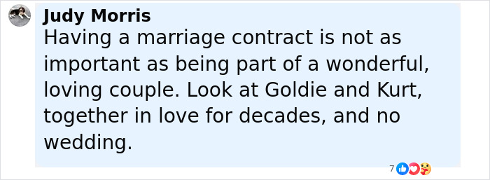 Comment by Judy Morris discussing marriage contracts and lasting love in response to Keanu Reeves' girlfriend addressing marriage rumors. Comment by Judy Morris discussing marriage contracts and lasting love in response to Keanu Reeves' girlfriend addressing marriage rumors.
