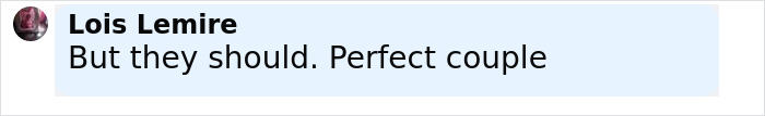 Comment saying but they should perfect couple about Keanu Reeves' girlfriend marriage rumors in a social media post. Comment saying but they should perfect couple about Keanu Reeves' girlfriend marriage rumors in a social media post.