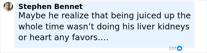 Alt text: Fan comment defending Dwayne Johnson’s new slim look amid health concerns with supportive message. Alt text: Fan comment defending Dwayne Johnson’s new slim look amid health concerns with supportive message.