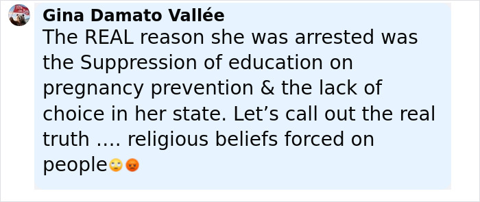 Comment from Gina Damato Vallée on Kentucky cheerleader case, discussing suppression of education and religious beliefs. Comment from Gina Damato Vallée on Kentucky cheerleader case, discussing suppression of education and religious beliefs.