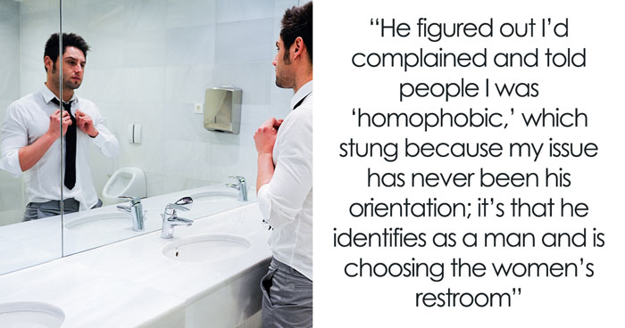 Lady Reports Gay Colleague To HR For Constantly Using Women’s Restroom, He Calls Her Out