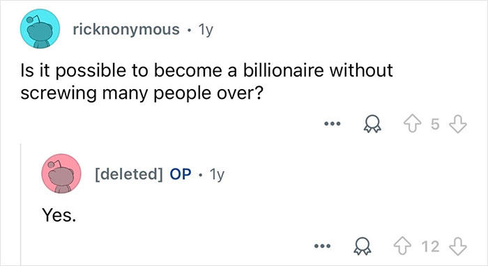 Reddit exchange about becoming a billionaire without harming others, from a person who worked with billionaire families.