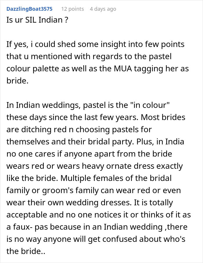 Woman pretending to be the bride at sister-in-law’s wedding despite being married to the bride’s brother. Woman pretending to be the bride at sister-in-law’s wedding despite being married to the bride’s brother.