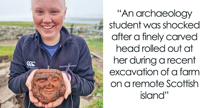 Experts Stunned By Archaeology Student’s Discovery Of Ancient Head Carving With “Unusual” Features