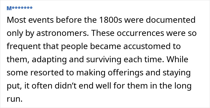 Text excerpt about historical astronomical events before the 1800s and people’s adaptations to them. Text excerpt about historical astronomical events before the 1800s and people’s adaptations to them.