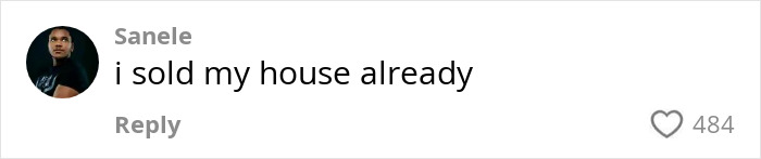User profile picture of a man named Sanele with a TikTok comment saying "i sold my house already," related to RaptureTok viral prediction. User profile picture of a man named Sanele with a TikTok comment saying "i sold my house already," related to RaptureTok viral prediction.