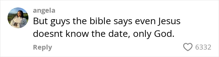 Comment on social media post showing doubt about prediction date, related to RaptureTok leaving believers in tears. Comment on social media post showing doubt about prediction date, related to RaptureTok leaving believers in tears.
