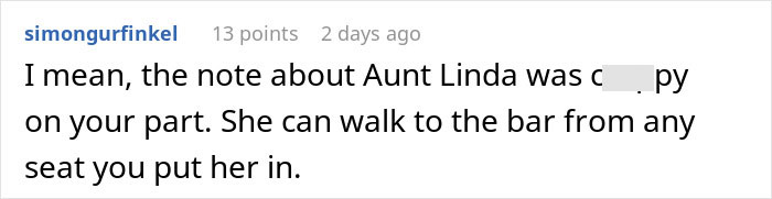 Screenshot of a forum comment discussing a leaked wedding seating chart causing trust issues between bride and bridesmaid. Screenshot of a forum comment discussing a leaked wedding seating chart causing trust issues between bride and bridesmaid.