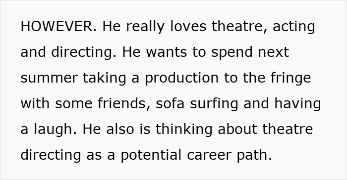 Passionate about theatre and directing, considering theatre directing as a potential career path against dreams. Passionate about theatre and directing, considering theatre directing as a potential career path against dreams.