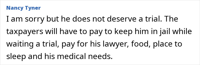 Text comment by Nancy Tyner expressing opinion that a missing brother found alive case should not have a trial to save taxpayer costs. Text comment by Nancy Tyner expressing opinion that a missing brother found alive case should not have a trial to save taxpayer costs.