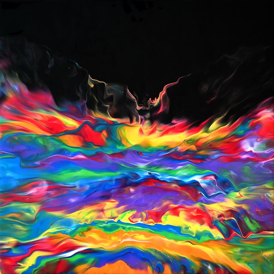 Blown Away By Colour! 🌈 Dramatic Rainbow Chaos Dutch Pour 🖤⚡ Blown Away By Colour! 🌈 Dramatic Rainbow Chaos Dutch Pour 🖤⚡