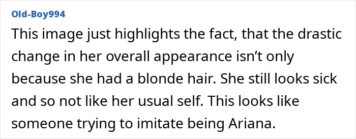Ariana Grande with dramatic new look featuring blonde hair, facing backlash from fans over her altered appearance. Ariana Grande with dramatic new look featuring blonde hair, facing backlash from fans over her altered appearance.
