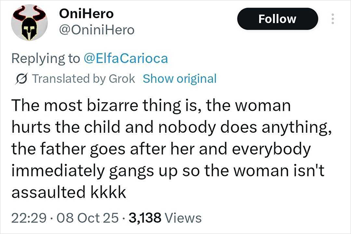 Screenshot of a tweet discussing a father defending a child after a woman threw a chair at the kid in a viral debate. Screenshot of a tweet discussing a father defending a child after a woman threw a chair at the kid in a viral debate.