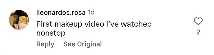 Comment praising a makeup tutorial video, highlighting it as the best makeup tutorial ever with a cleavage makeup trick. Comment praising a makeup tutorial video, highlighting it as the best makeup tutorial ever with a cleavage makeup trick.