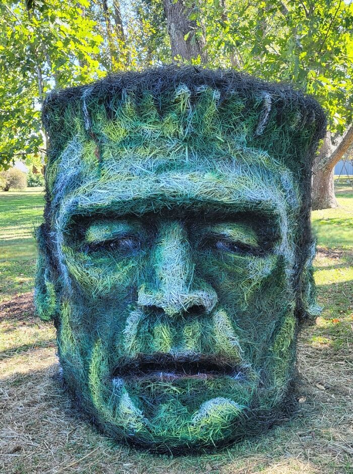 Here's My Evolution Of Frankenstein's Hay Bale Monster For 8 Years Straight Here's My Evolution Of Frankenstein's Hay Bale Monster For 8 Years Straight