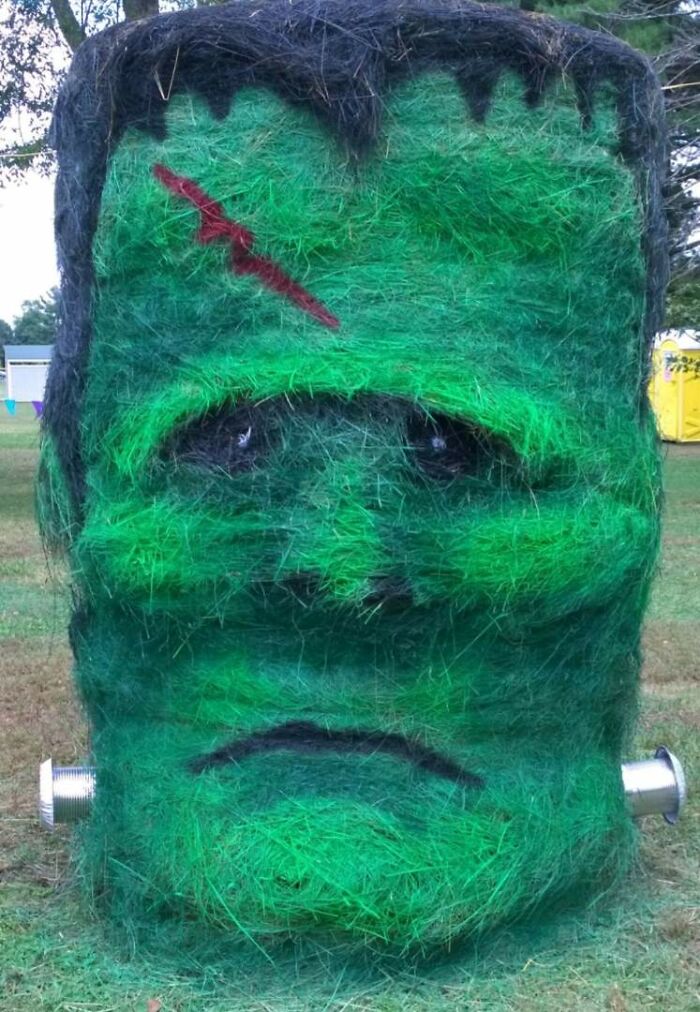 Here's My Evolution Of Frankenstein's Hay Bale Monster For 8 Years Straight Here's My Evolution Of Frankenstein's Hay Bale Monster For 8 Years Straight